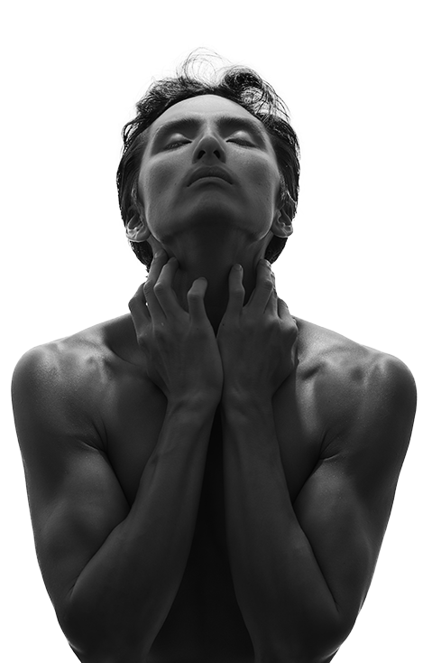 black and white man